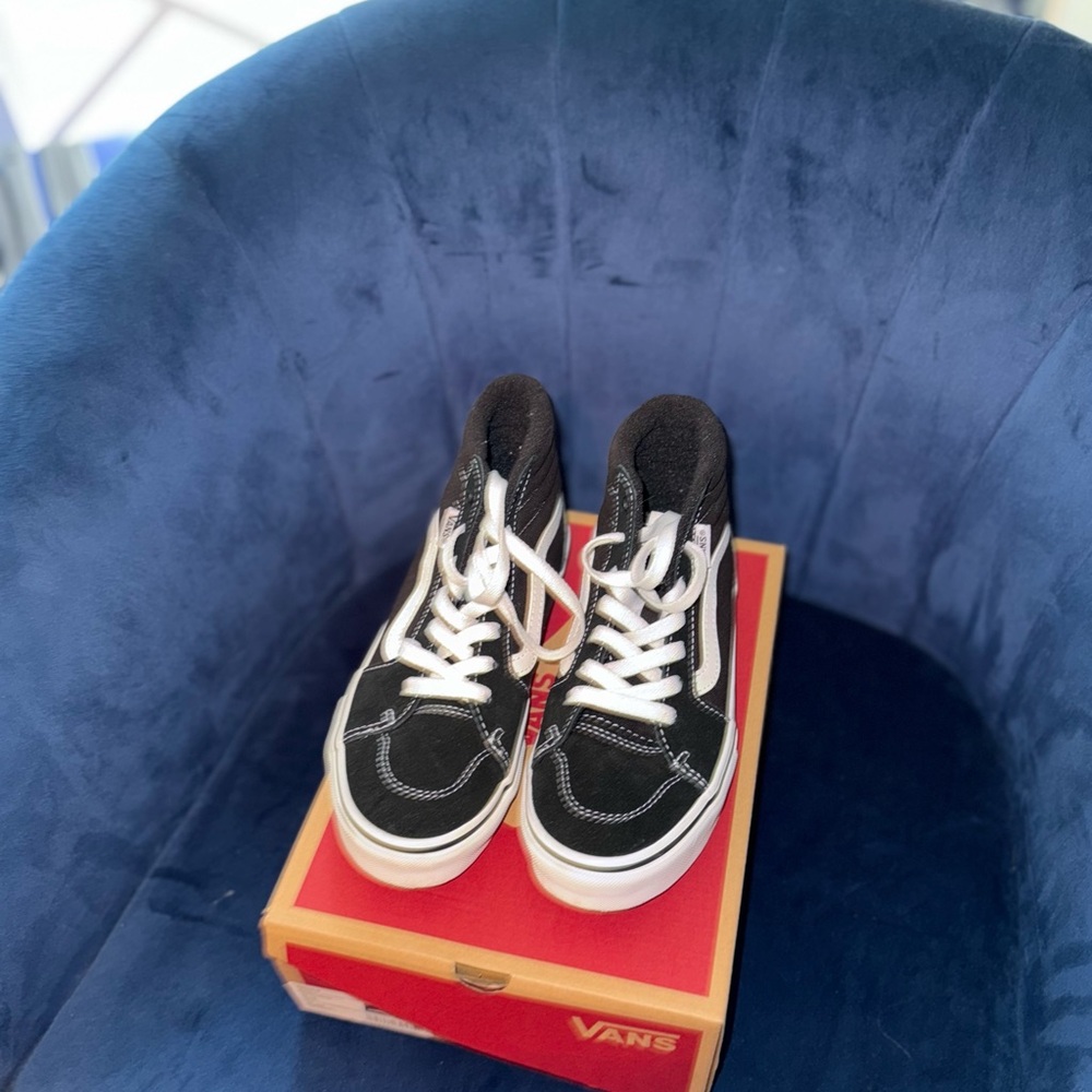 Vans Kids Black and White High-Top Sneakers